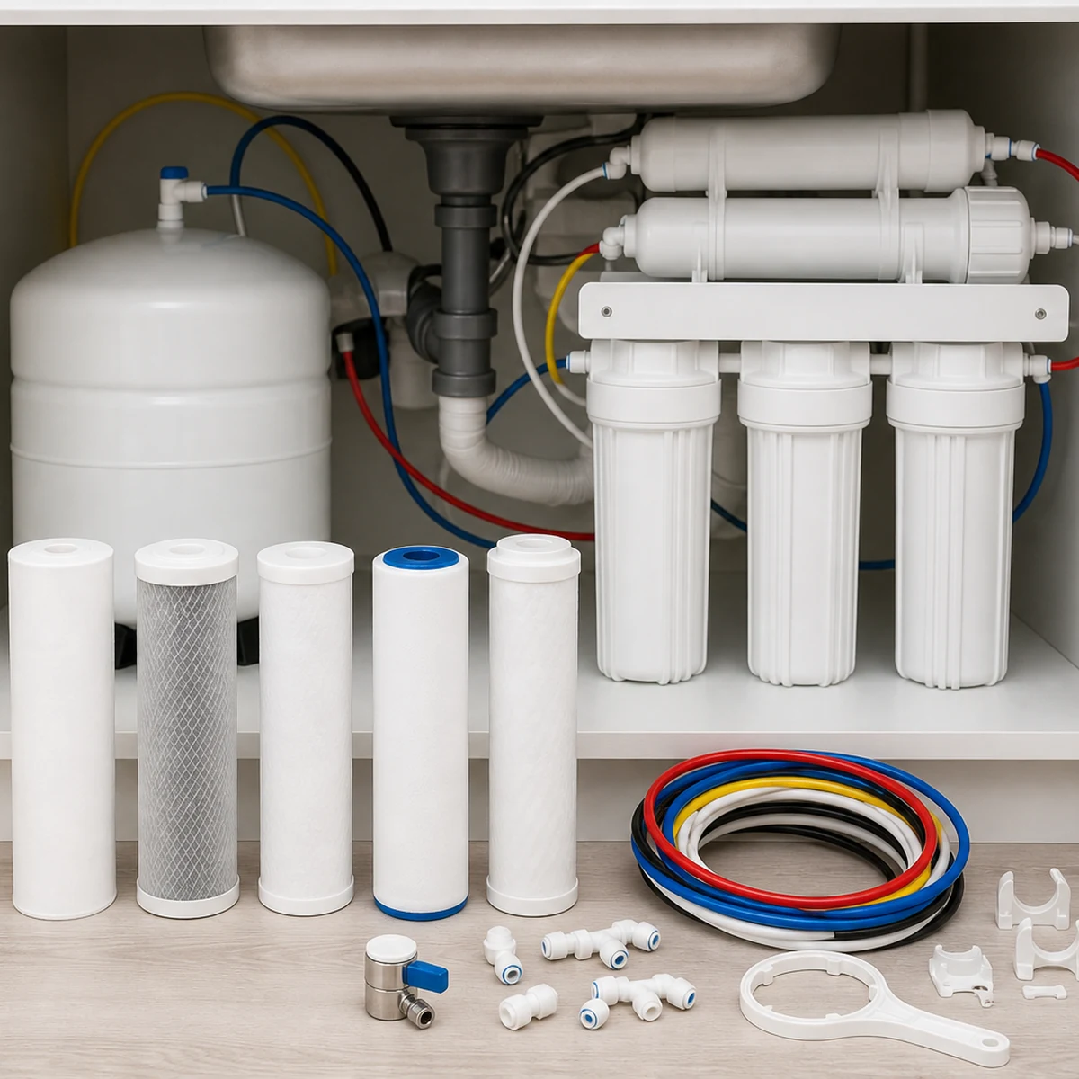 IPW Industries Universal 5-Stage Under Sink Reverse Osmosis Replacement Filter Kit